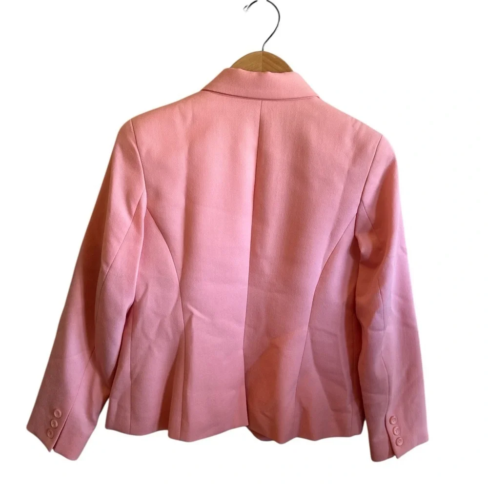 Pendleton Blazer Size 8 Petite Pink Notched Lapel Two Button Front Closure Lined